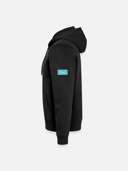 Irrweg Schild - Unisex Premium Bio Zip Hoodie - Schwarz