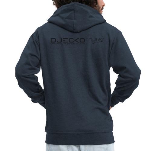 Logo rect noir txt et gecko - Veste à capuche Premium Homme