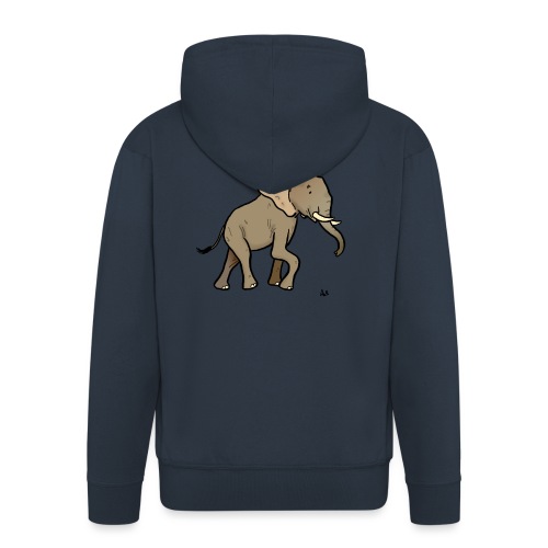 Elefante africano - Felpa con zip Premium da uomo