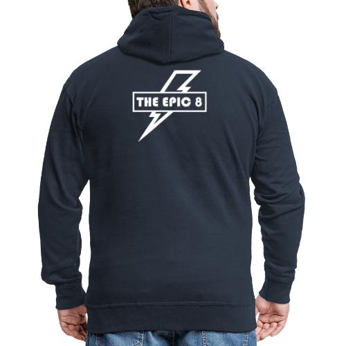 The Epic 8 - Valkoinen logo, iso - Miesten premium vetoketjullinen huppari