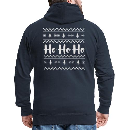 HO HO HO Babbo Natale, Ugly Christmas sweater - Felpa con zip Premium da uomo
