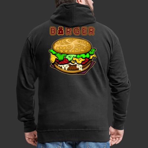 BAERENLUSTiger Burger Bear - Men's Premium Hooded Jacket