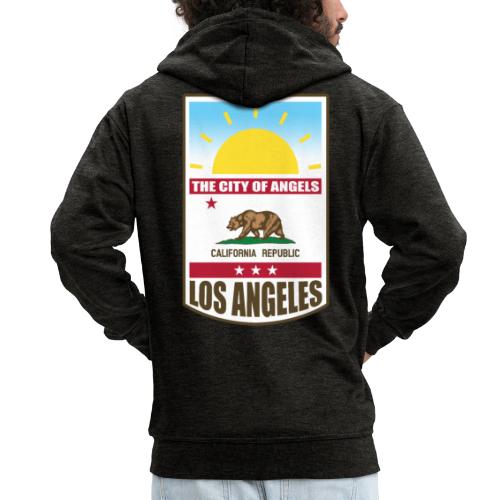Los Angeles - Kalifornian tasavalta - Miesten premium vetoketjullinen huppari