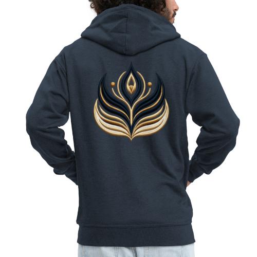 Golden Flame Embroidery Tee - Men's Premium Hooded Jacket
