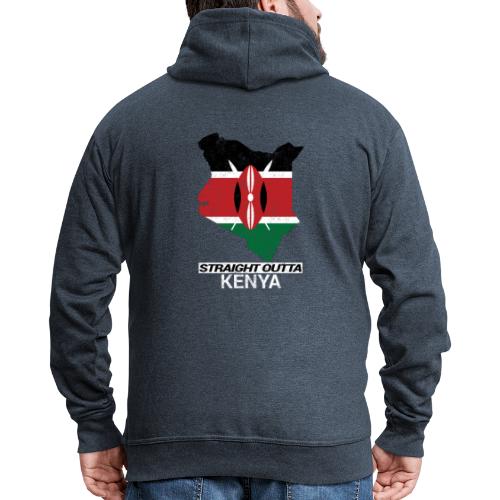 Straight Outta Kenya country map & flag - Men's Premium Hooded Jacket