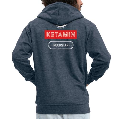 KETAMIN Rock Star - White/Red - Modern - Men's Premium Hooded Jacket