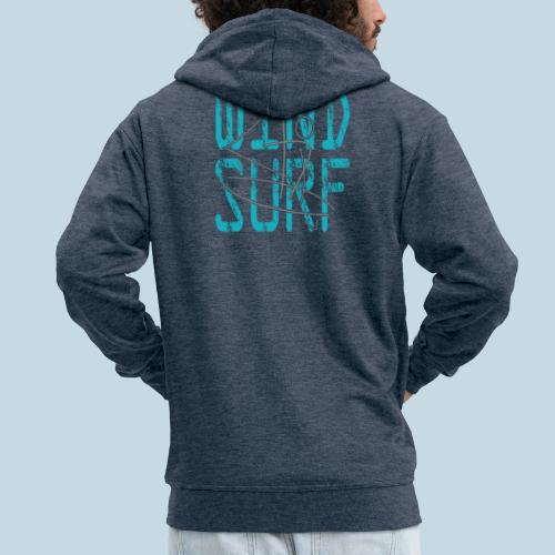 Sylwetka windsurfingu - Rozpinana bluza męska z kapturem Premium