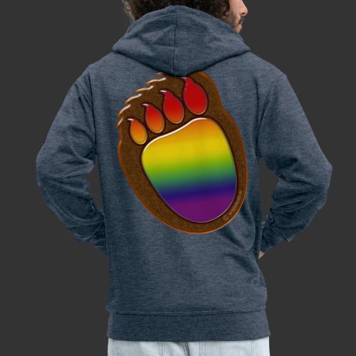Bear paw with rainbow - Men's Premium Hooded Jacket