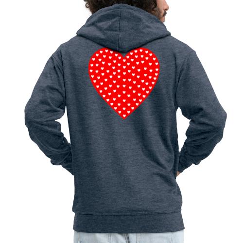 Rotes Herz mit Herzdot - Männer Premium Kapuzenjacke