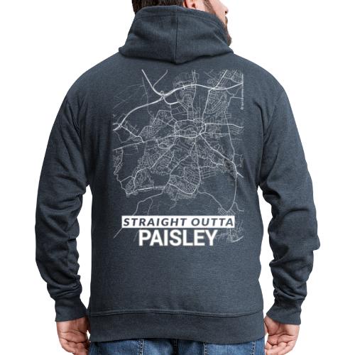 Straight Outta Paisley city map and streets - Men's Premium Hooded Jacket