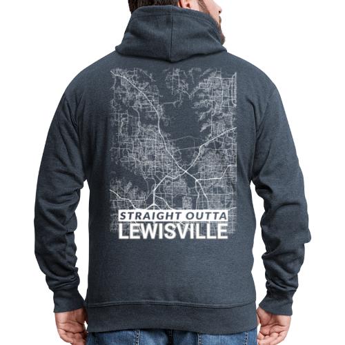 Straight Outta Lewisville city map and streets - Men's Premium Hooded Jacket