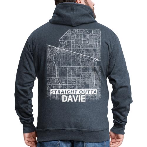 Straight Outta Davie city map and streets - Men's Premium Hooded Jacket