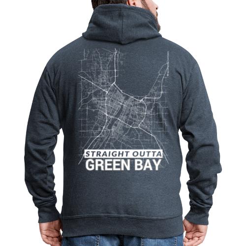 Straight Outta Green Bay city map and streets - Men's Premium Hooded Jacket