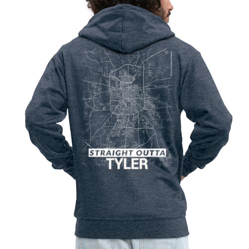 Straight Outta Tyler city map and streets - Men's Premium Hooded Jacket