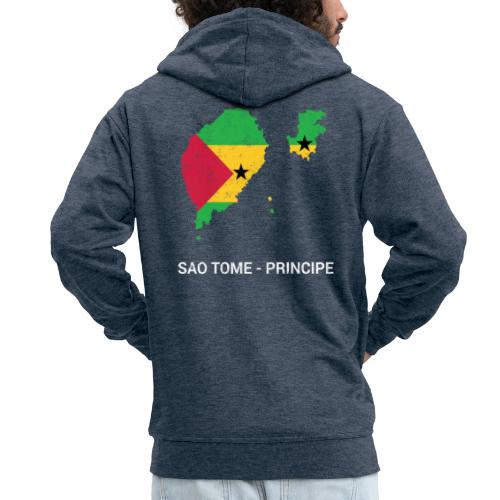 Sao Tome and Principe country map & flag - Men's Premium Hooded Jacket