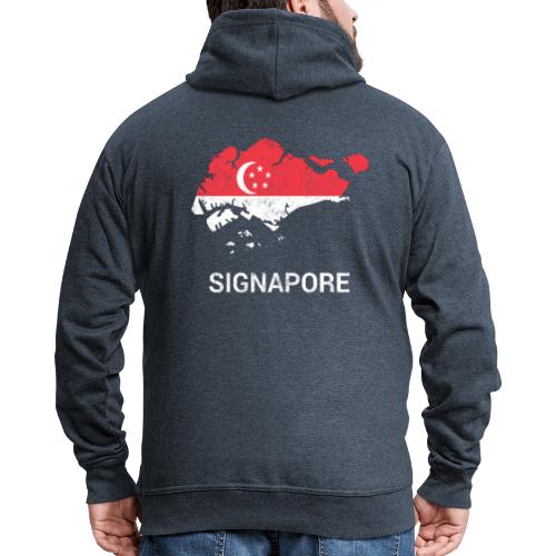 Singapore (Singapura) country map & flag - Men's Premium Hooded Jacket
