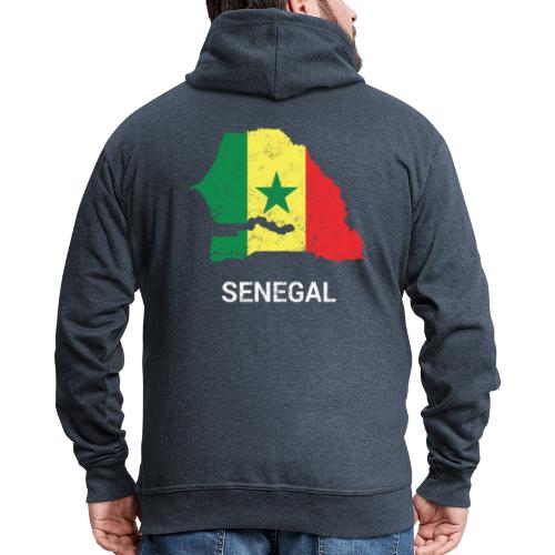 Senegal country map & flag - Men's Premium Hooded Jacket