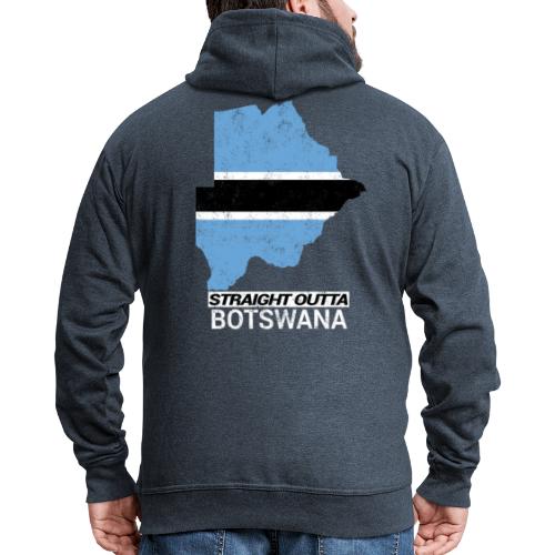 Straight Outta Botswana country map & flag - Men's Premium Hooded Jacket