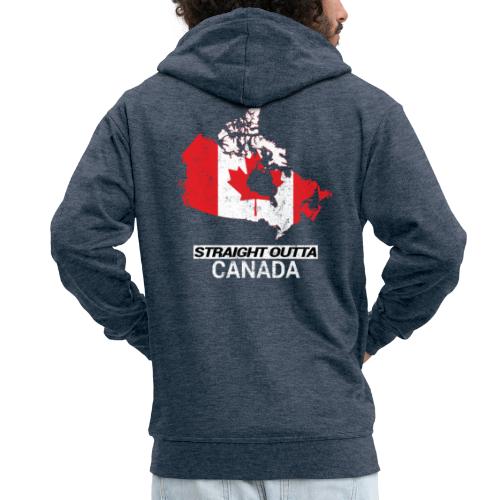 Straight Outta Canada country map & flag - Men's Premium Hooded Jacket