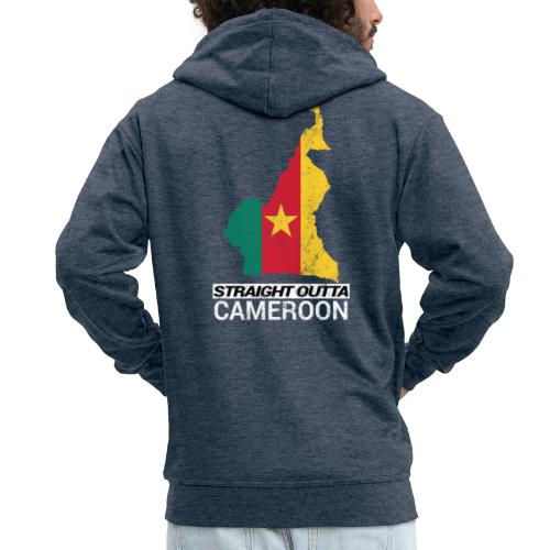 Straight Outta Cameroon country map - Men's Premium Hooded Jacket