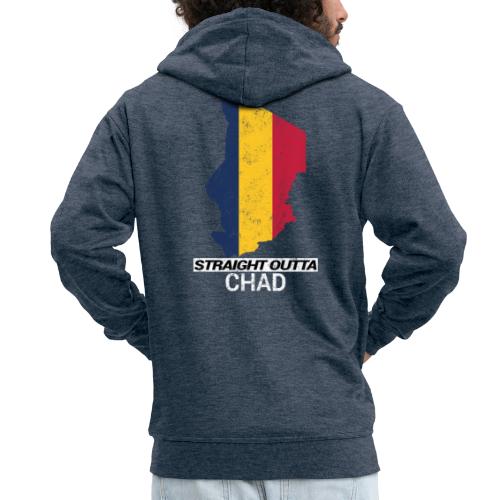 Straight Outta Chad (Tchad) country map & flag - Men's Premium Hooded Jacket