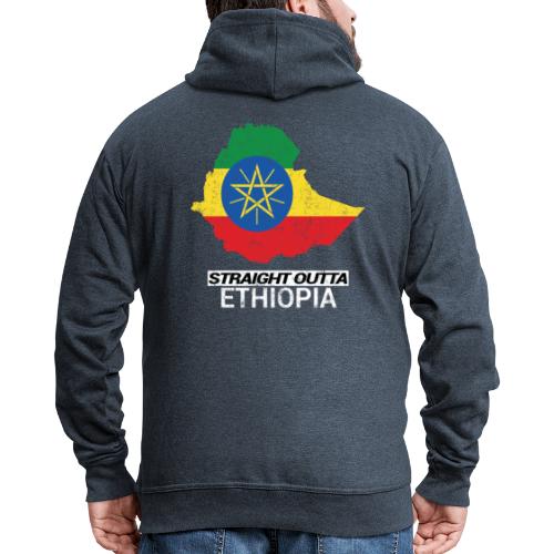 Straight Outta Ethiopia country map - Men's Premium Hooded Jacket