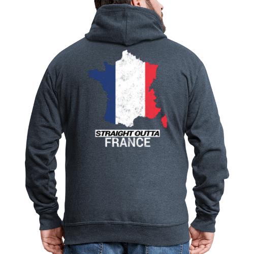 Straight Outta France country map &flag - Men's Premium Hooded Jacket