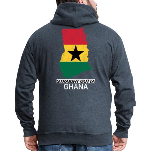 Straight Outta Ghana country map - Men's Premium Hooded Jacket
