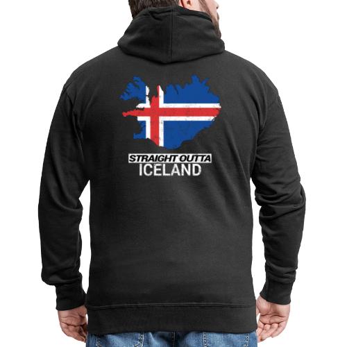 Straight Outta Iceland country map - Men's Premium Hooded Jacket