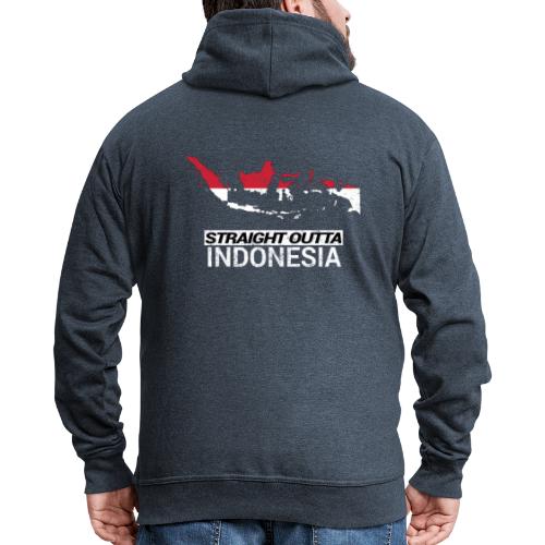 Straight Outta Indonesia country map & flag - Men's Premium Hooded Jacket