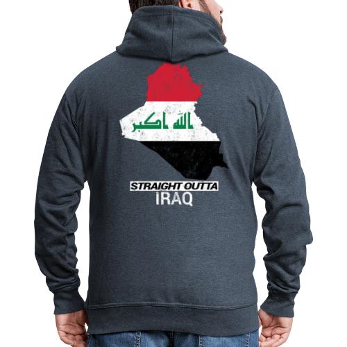 Straight Outta Iraq country map & flag - Men's Premium Hooded Jacket