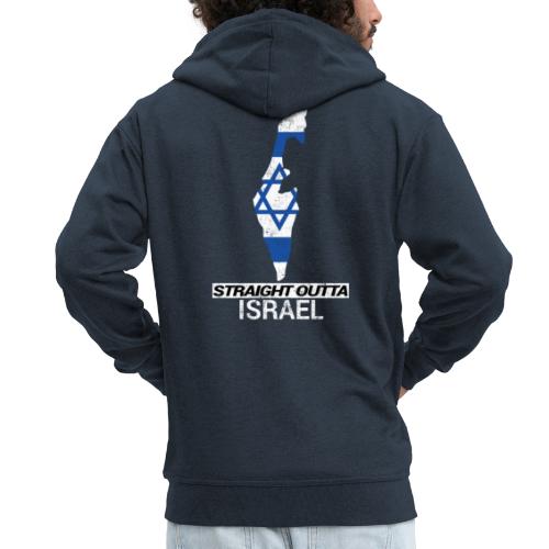 Straight Outta Israel country map & flag - Men's Premium Hooded Jacket
