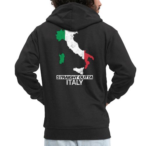 Straight Outta Italy (Italia) country map flag - Men's Premium Hooded Jacket