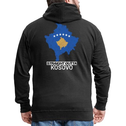 Straight Outta Kosovo country map - Men's Premium Hooded Jacket