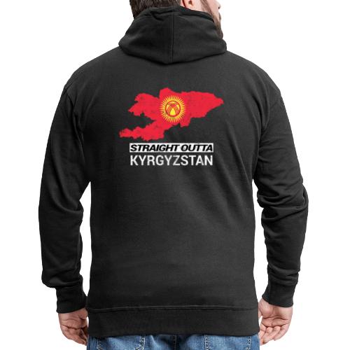 Straight Outta Kyrgyzstan country map - Men's Premium Hooded Jacket