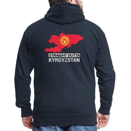Straight Outta Kyrgyzstan country map - Men's Premium Hooded Jacket