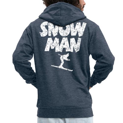 Snowman Ski Skifahrer - Männer Premium Kapuzenjacke