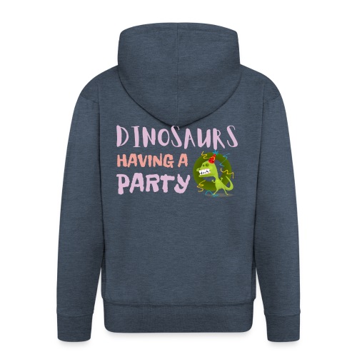dinosaurs having a party - Men's Premium Hooded Jacket