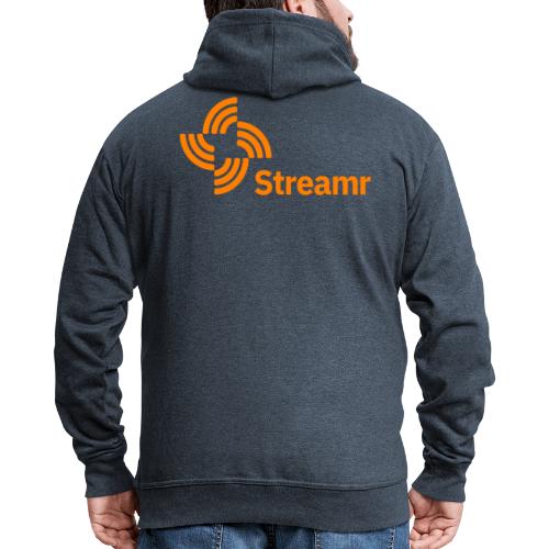 Streamr-logo in oranje - Mannenjack Premium met capuchon
