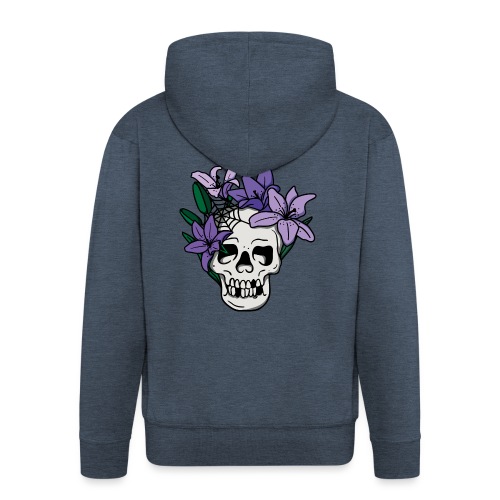 Skull With Flowers - Männer Premium Kapuzenjacke