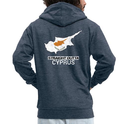Straight Outta Cyprus country map - Men's Premium Hooded Jacket