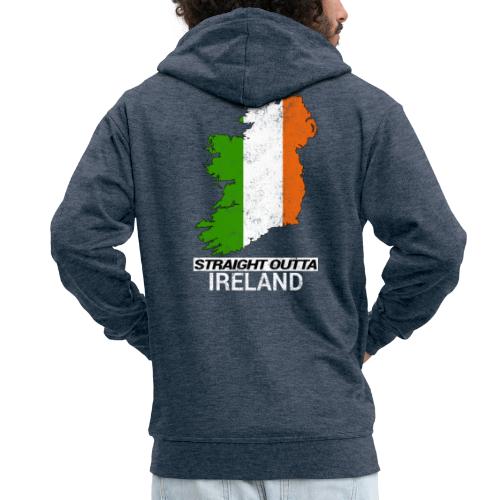 Straight Outta Ireland (Eire) country map flag - Men's Premium Hooded Jacket