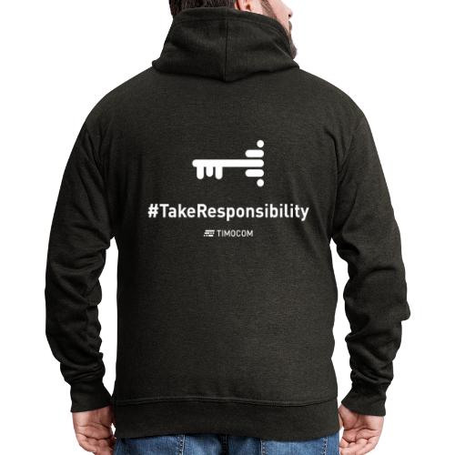 TakeResponsibility white - Rozpinana bluza męska z kapturem Premium