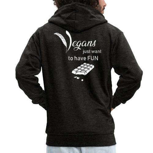 Vegans just want to have fun - tinte scure - Felpa con zip Premium da uomo