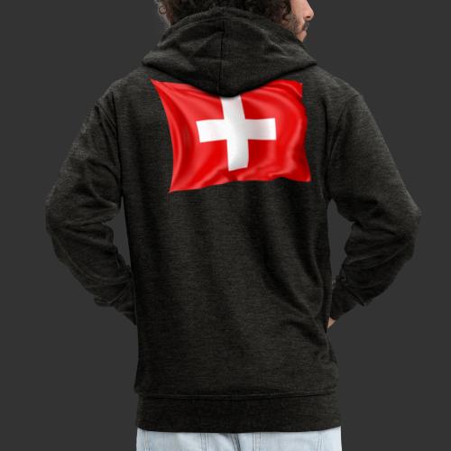 Flaga Szwajcarska Flaga Narodowa - Rozpinana bluza męska z kapturem Premium