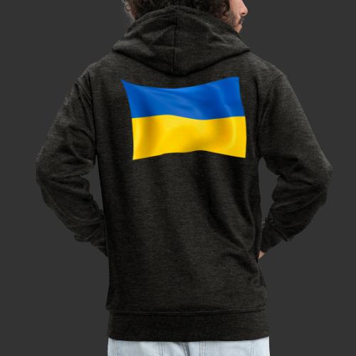Flaga Ukrainy Flaga narodowa - Rozpinana bluza męska z kapturem Premium
