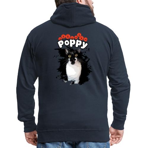 Gatto con scritta Poppy - Felpa con zip Premium da uomo
