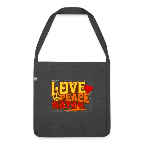 peace love kayak revised and final - Shoulder Bag made from recycled material