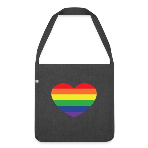 Rainbow heart - Shoulder Bag made from recycled material