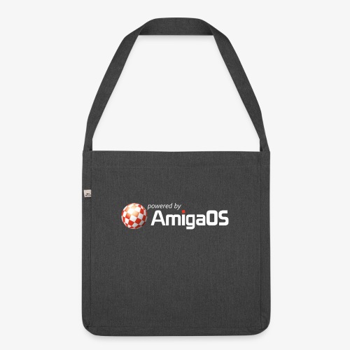 PoweredByAmigaOS white - Shoulder Bag made from recycled material